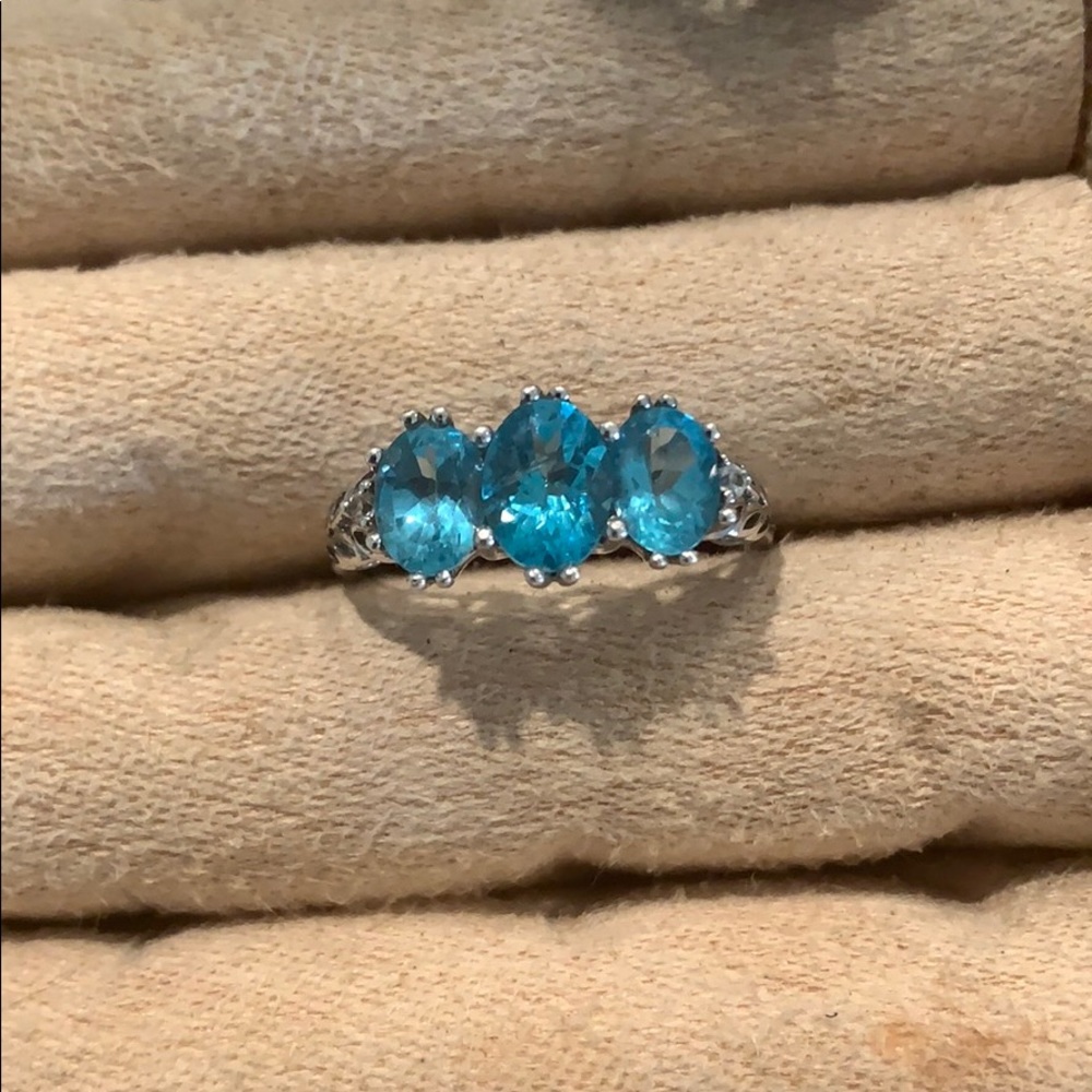 Aqua gemstone ring